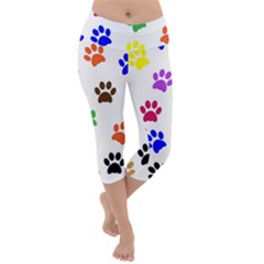 Pawprints Paw Prints Paw Animal Lightweight Velour Capri Yoga Leggings