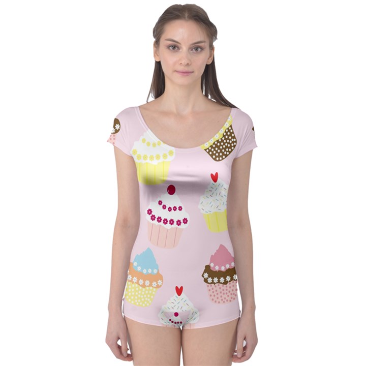 Cupcakes Wallpaper Paper Background Boyleg Leotard 