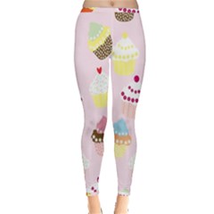 Cupcakes Wallpaper Paper Background Inside Out Leggings