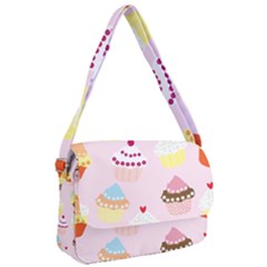 Cupcakes Wallpaper Paper Background Courier Bag by Pakrebo