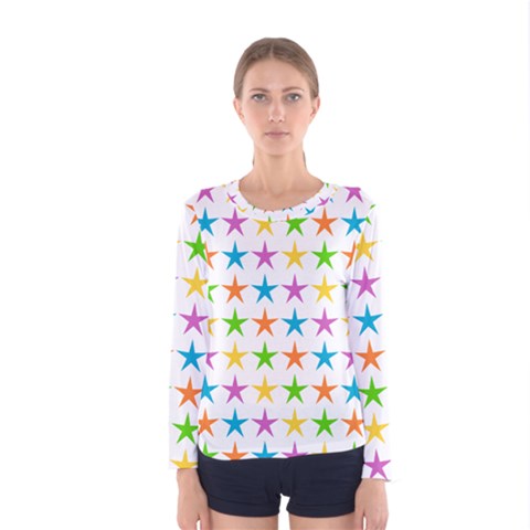 Star Pattern Design Decoration Women s Long Sleeve Tee by Pakrebo