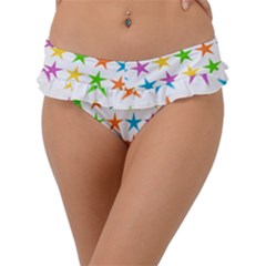 Star Pattern Design Decoration Frill Bikini Bottom