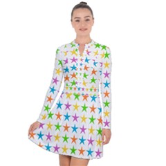 Star Pattern Design Decoration Long Sleeve Panel Dress