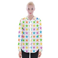 Star Pattern Design Decoration Womens Long Sleeve Shirt