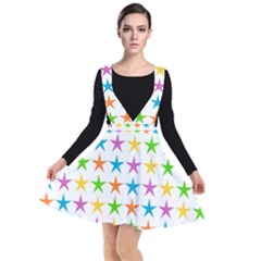 Star Pattern Design Decoration Plunge Pinafore Dress by Pakrebo