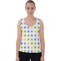 Star Pattern Design Decoration Velvet Tank Top