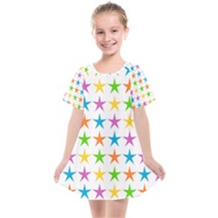 Star Pattern Design Decoration Kids  Smock Dress