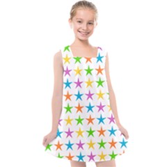 Star Pattern Design Decoration Kids  Cross Back Dress