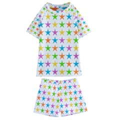 Star Pattern Design Decoration Kids  Swim Tee And Shorts Set