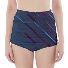 Glass Scifi Violet Ultraviolet High-waisted Bikini Bottoms by Pakrebo