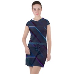 Glass Scifi Violet Ultraviolet Drawstring Hooded Dress