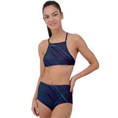 Glass Scifi Violet Ultraviolet High Waist Tankini Set