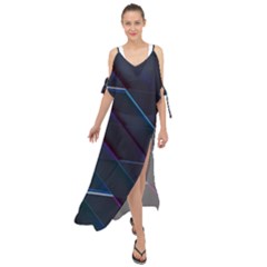 Glass Scifi Violet Ultraviolet Maxi Chiffon Cover Up Dress