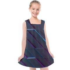 Glass Scifi Violet Ultraviolet Kids  Cross Back Dress by Pakrebo