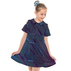 Glass Scifi Violet Ultraviolet Kids  Short Sleeve Shirt Dress by Pakrebo