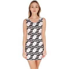 Pattern Monochrome Repeat Bodycon Dress