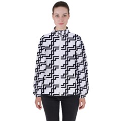 Pattern Monochrome Repeat High Neck Windbreaker (women)