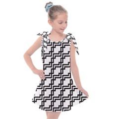 Pattern Monochrome Repeat Kids  Tie Up Tunic Dress