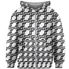 Pattern Monochrome Repeat Kids  Zipper Hoodie Without Drawstring