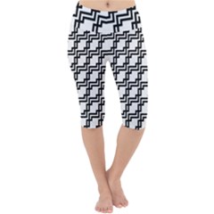 Pattern Monochrome Repeat Lightweight Velour Cropped Yoga Leggings