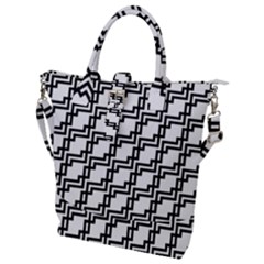 Pattern Monochrome Repeat Buckle Top Tote Bag by Pakrebo