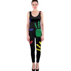 Handprints Hand Print Colourful One Piece Catsuit by Pakrebo