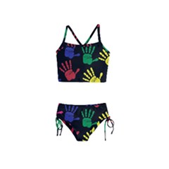 Handprints Hand Print Colourful Girls  Tankini Swimsuit