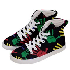 Handprints Hand Print Colourful Women s Hi-top Skate Sneakers