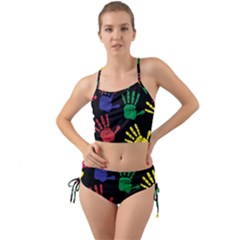 Handprints Hand Print Colourful Mini Tank Bikini Set by Pakrebo