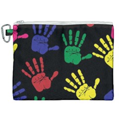 Handprints Hand Print Colourful Canvas Cosmetic Bag (xxl)