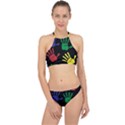 Handprints Hand Print Colourful Racer Front Bikini Set View1