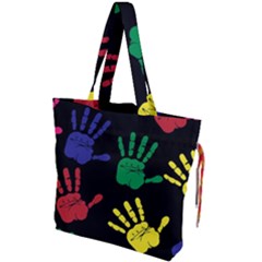 Handprints Hand Print Colourful Drawstring Tote Bag