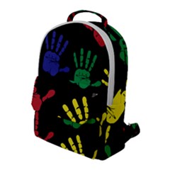 Handprints Hand Print Colourful Flap Pocket Backpack (large)