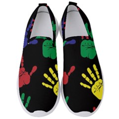 Handprints Hand Print Colourful Men s Slip On Sneakers by Pakrebo