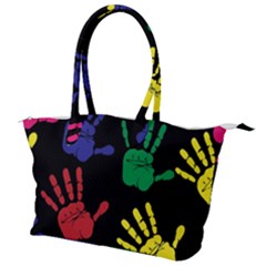 Handprints Hand Print Colourful Canvas Shoulder Bag