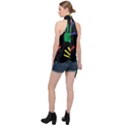 Handprints Hand Print Colourful Halter Asymmetric Satin Top View2