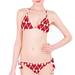 Hearts Pattern Seamless Red Love Classic Bikini Set by Pakrebo