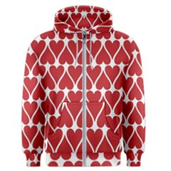 Hearts Pattern Seamless Red Love Men s Zipper Hoodie by Pakrebo