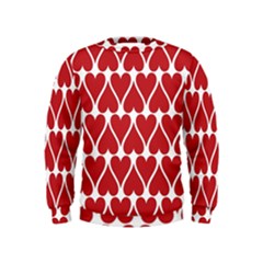 Hearts Pattern Seamless Red Love Kids  Sweatshirt by Pakrebo