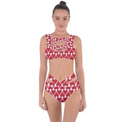 Hearts Pattern Seamless Red Love Bandaged Up Bikini Set  by Pakrebo