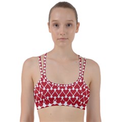 Hearts Pattern Seamless Red Love Line Them Up Sports Bra by Pakrebo