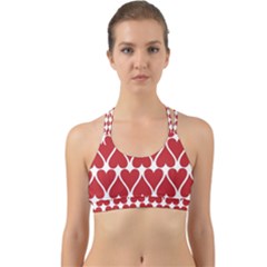 Hearts Pattern Seamless Red Love Back Web Sports Bra