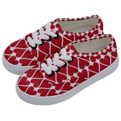 Hearts Pattern Seamless Red Love Kids  Classic Low Top Sneakers