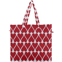 Hearts Pattern Seamless Red Love Canvas Travel Bag by Pakrebo