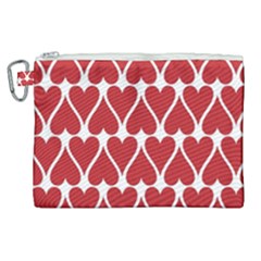 Hearts Pattern Seamless Red Love Canvas Cosmetic Bag (xl)