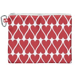 Hearts Pattern Seamless Red Love Canvas Cosmetic Bag (xxl)