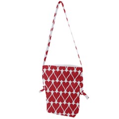 Hearts Pattern Seamless Red Love Folding Shoulder Bag by Pakrebo