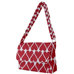 Hearts Pattern Seamless Red Love Full Print Messenger Bag by Pakrebo