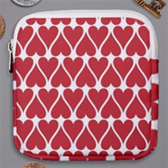 Hearts Pattern Seamless Red Love Mini Square Pouch by Pakrebo