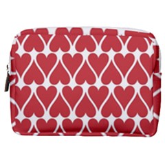 Hearts Pattern Seamless Red Love Make Up Pouch (medium) by Pakrebo